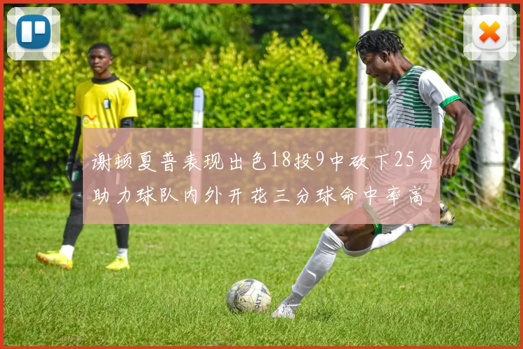 谢顿夏普表现出色18投9中砍下25分助力球队内外开花三分球命中率高达50